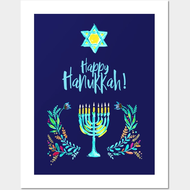Happy Hanukkah Wall Art by FanitsaArt